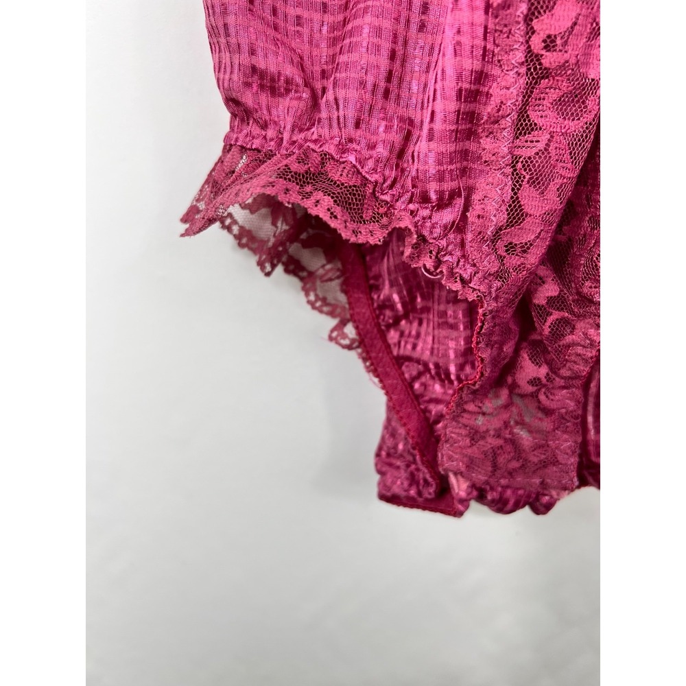 Sasson VTG Women's Intimate Bodysuit Rose Burgundy Lace Feminine Romantic Sz. 36 - Picture 2 of 8